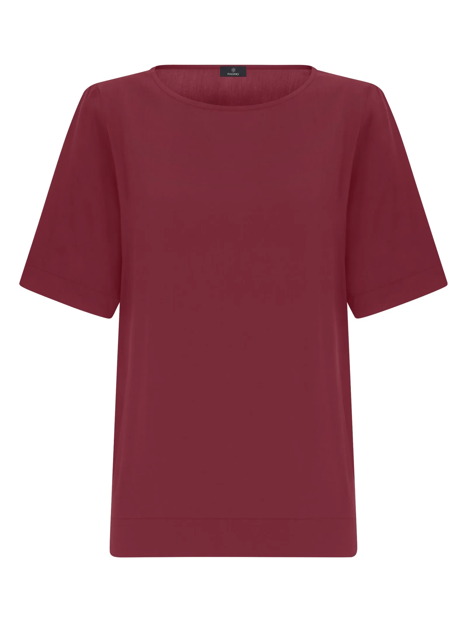 Blusa a manica corta in Ecoseta - Tibetan Red