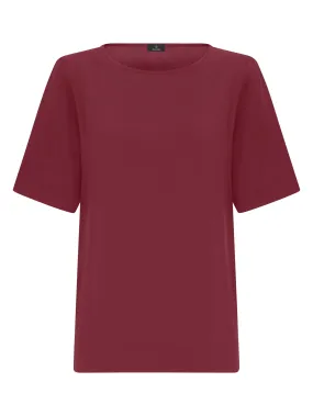 Blusa a manica corta in Ecoseta - Tibetan Red