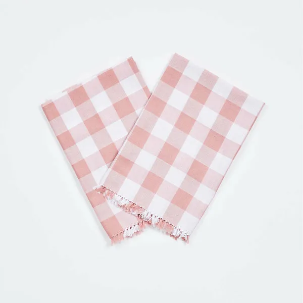 Bonnie & Neil- Gingham Pink Napkins Set/6