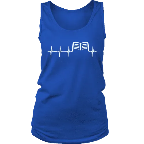 Book heart pulse Womens Tank