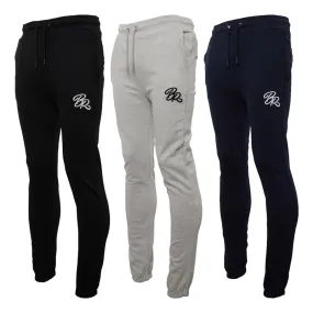 Born Rich Mens Three Pack Mykar Joggers Black/Dress Blue/Light Grey