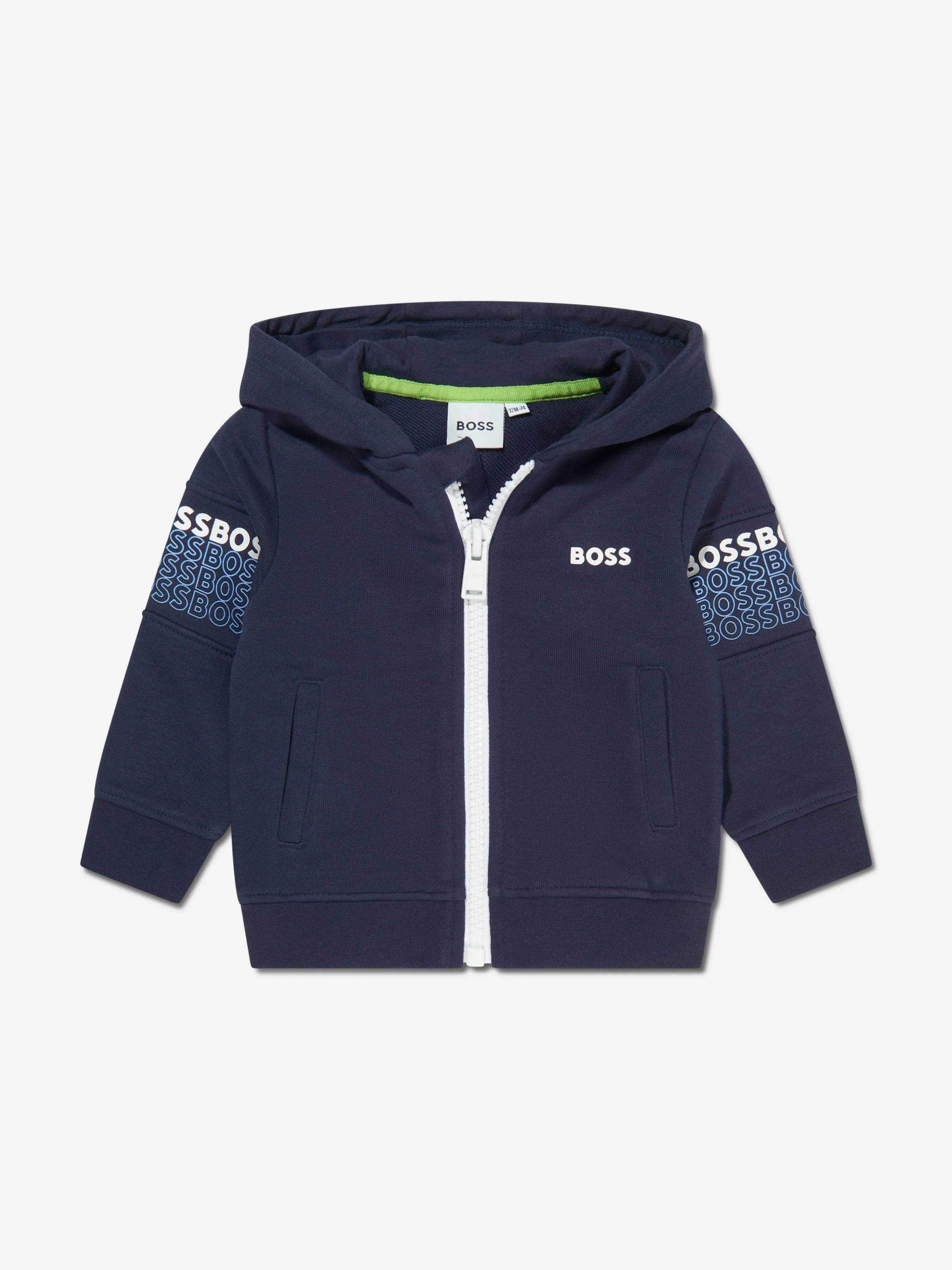 BOSS Baby Boys Zip Up Hoodie In Navy