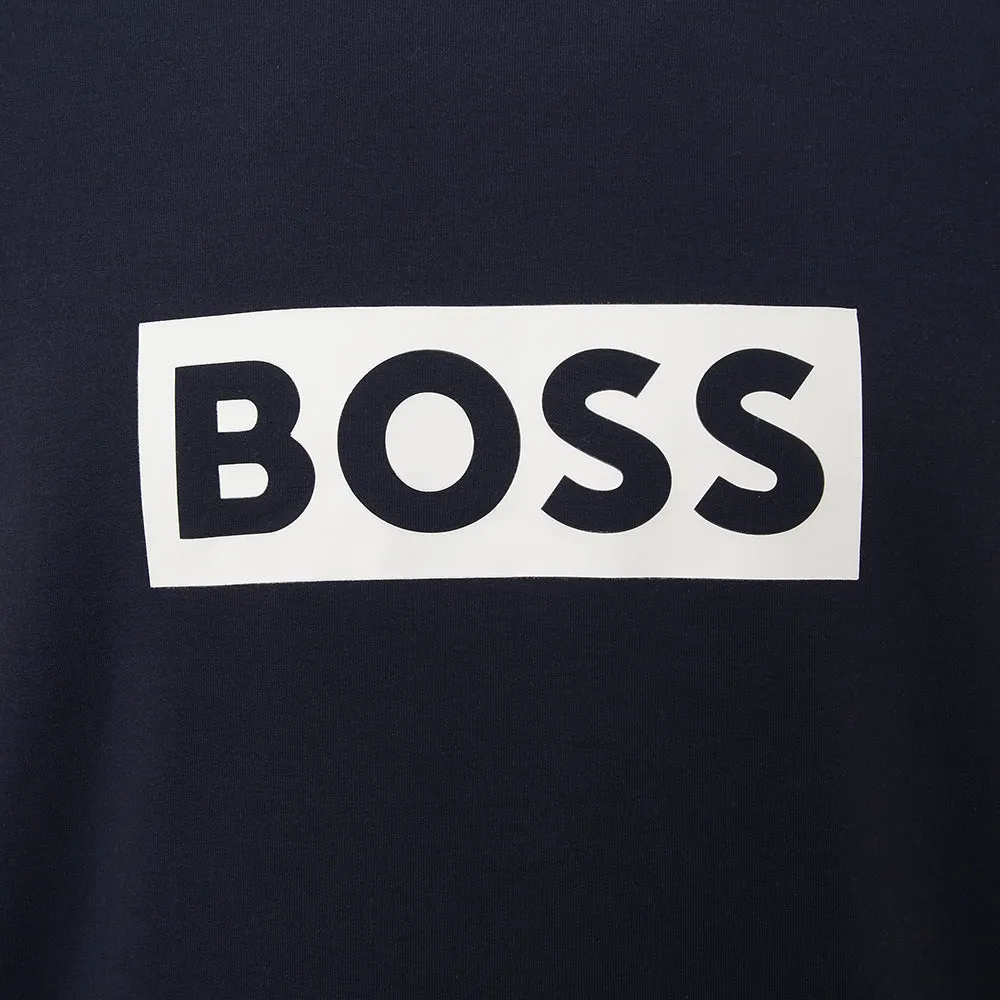 Boss Mens Bodywear Logo Lounge Hoodie In Navy