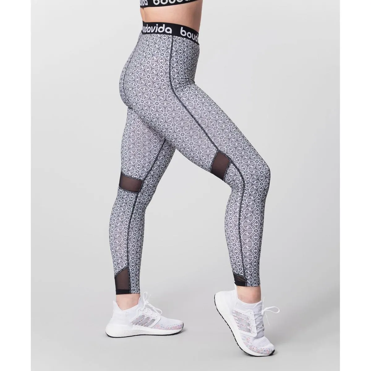 Boudavida Impact Print Leggings Black & White Printed Pattern