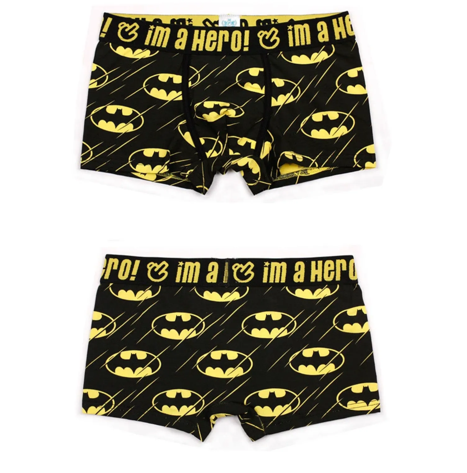 Boxer Pink Hero BATMAN en negro y amarillo superhéroe series
