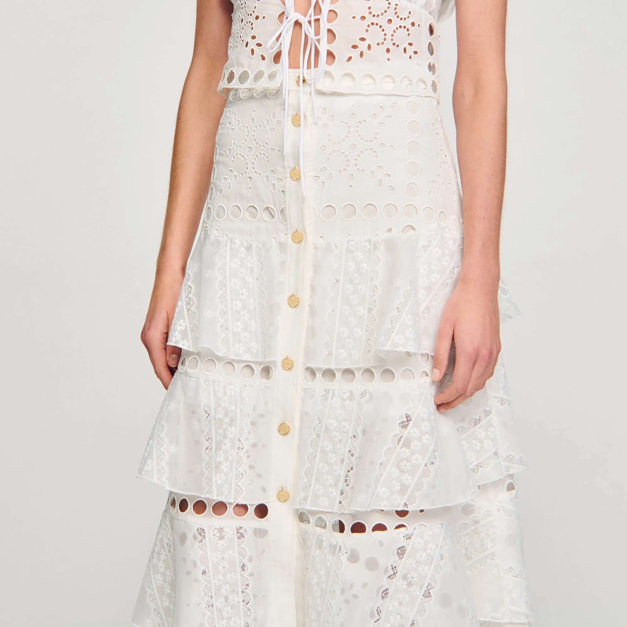 Broderie anglaise long skirt