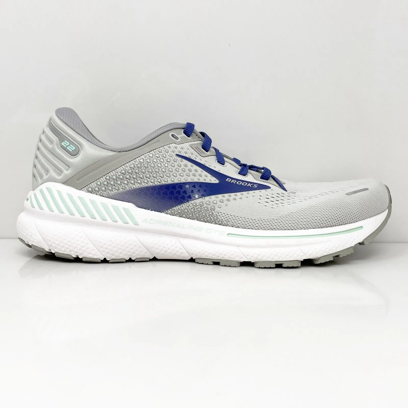 Brooks Womens Adrenaline GTS 22 1203531D045 Gray Running Shoes Sneakers Sz 10 D