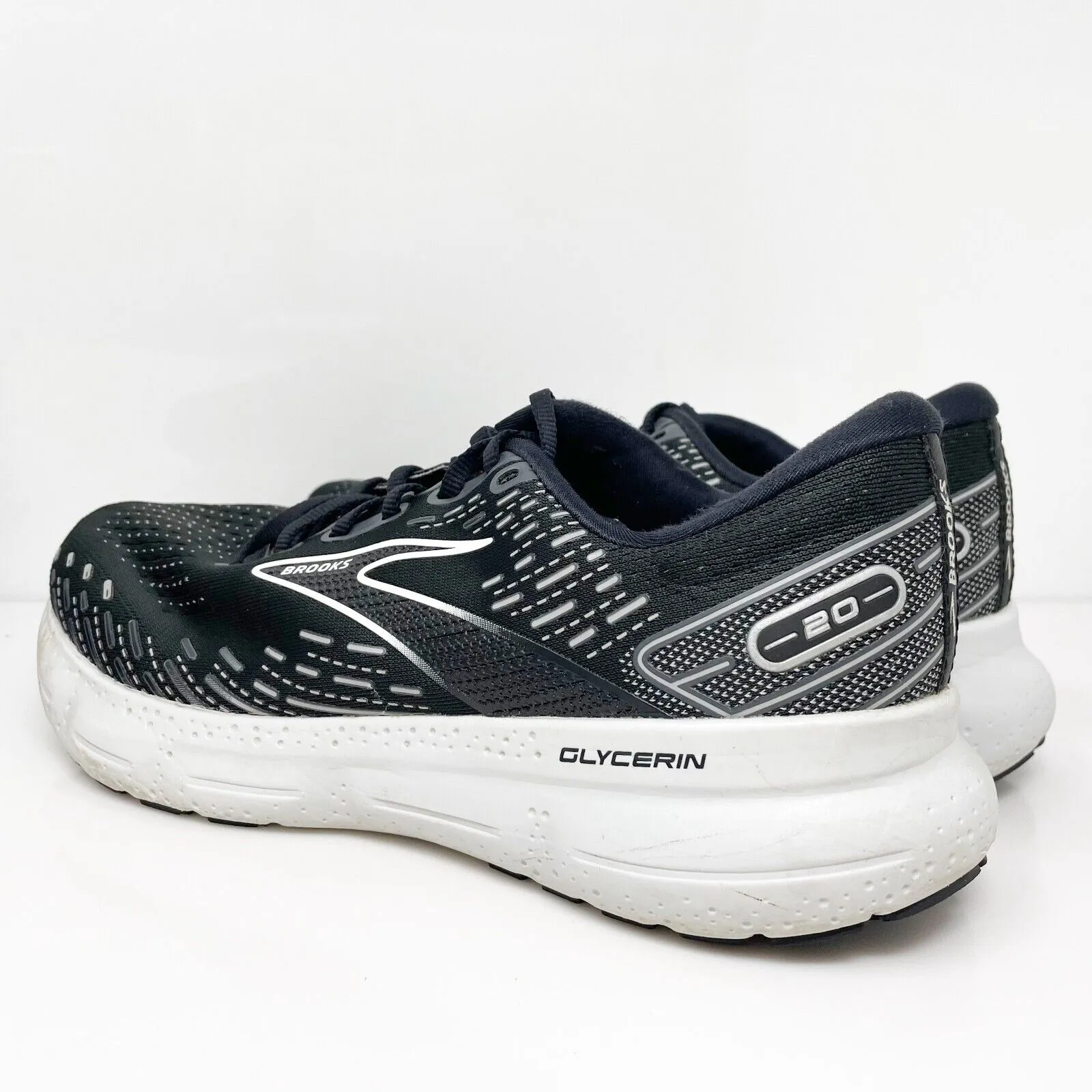 Brooks Womens Glycerin 20 1203691D059 Black Running Shoes Sneakers Size 10 D