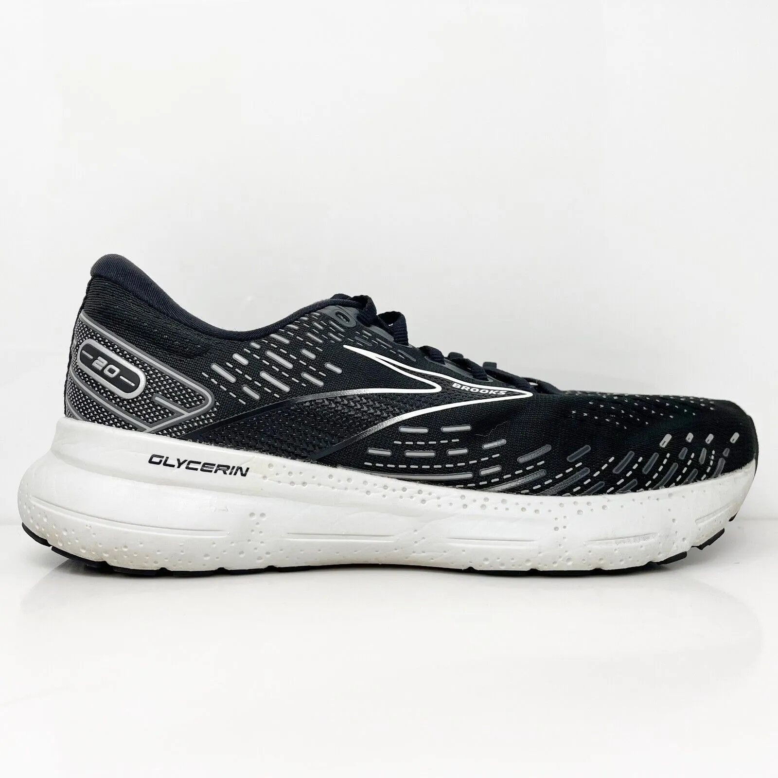 Brooks Womens Glycerin 20 1203691D059 Black Running Shoes Sneakers Size 10 D