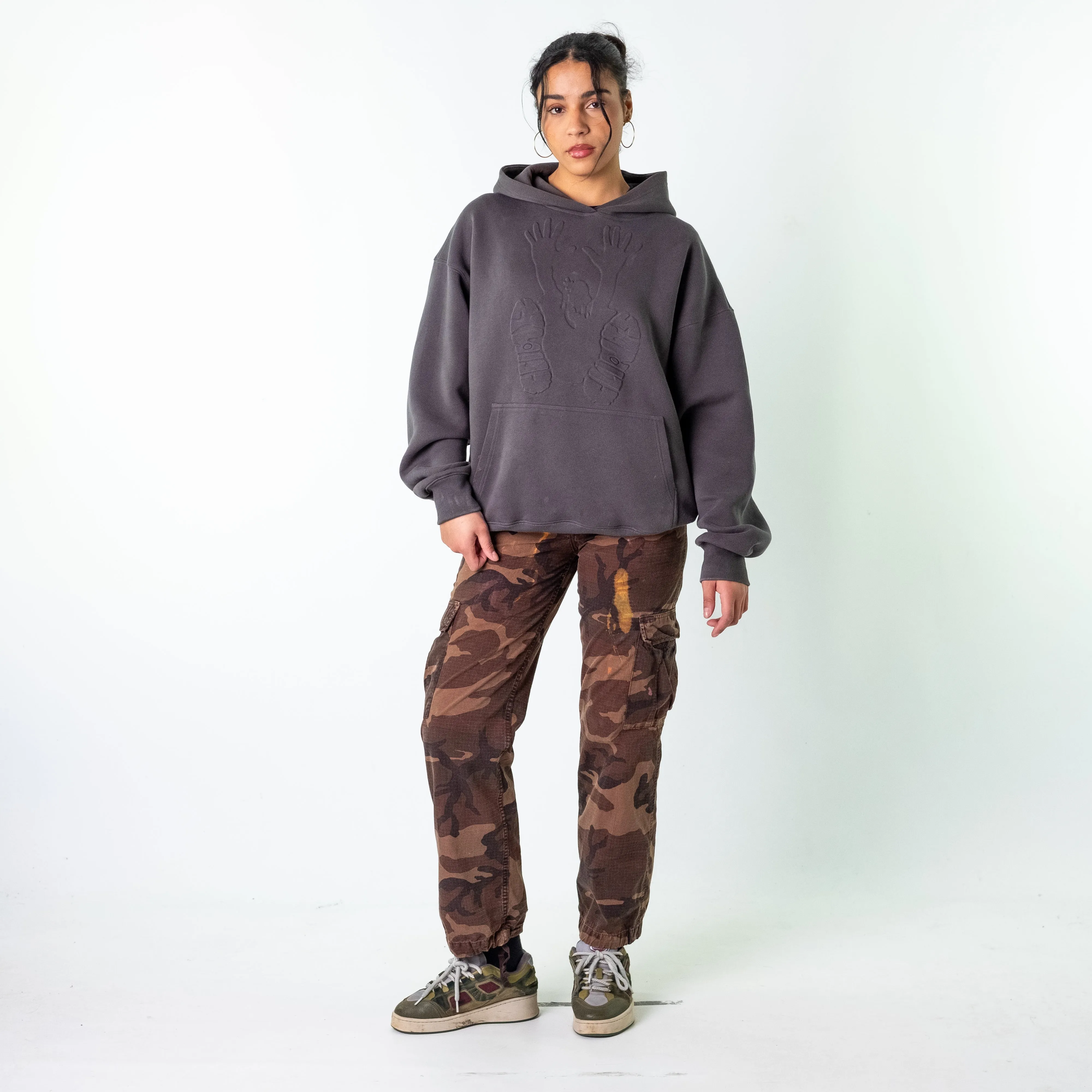 Brown 90s Carhartt Camo Cargo Skater Trousers Pants Jeans (28x30)