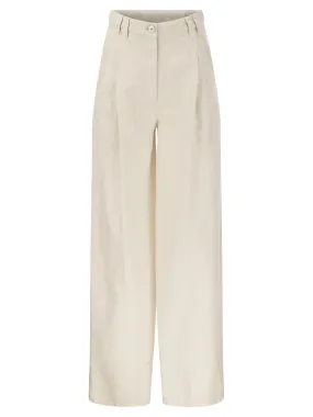Brunello Cucinelli    Brunello Cucinelli Relaxed Trousers In Garment Dyed Cotton Linen Cover Up