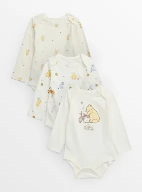 Buy Disney Winnie The Pooh Long Sleeve Bodysuits 3 Pack 3-6 months | Bodysuits | Tu