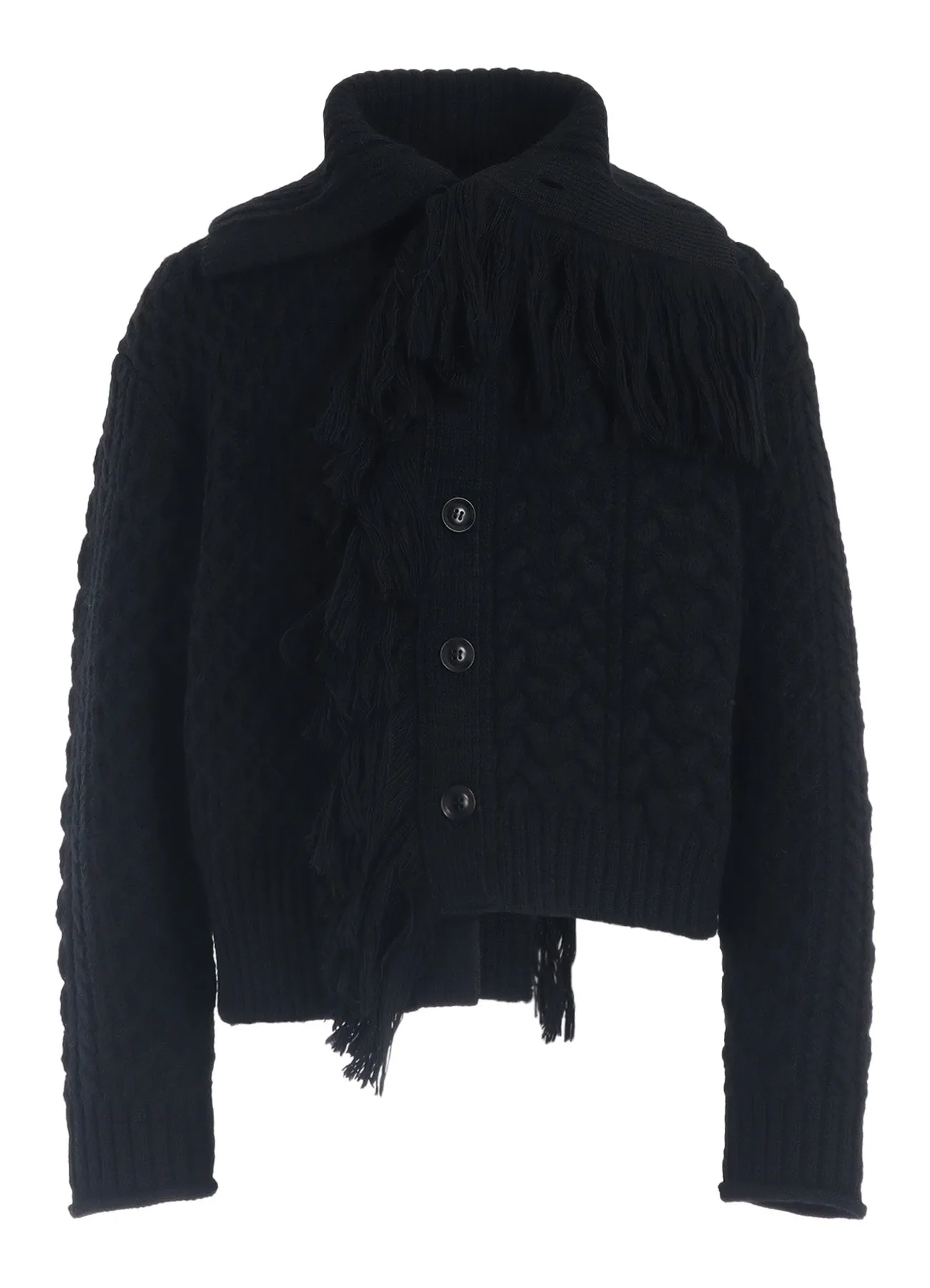 CABLE/FRINGE CARDIGAN