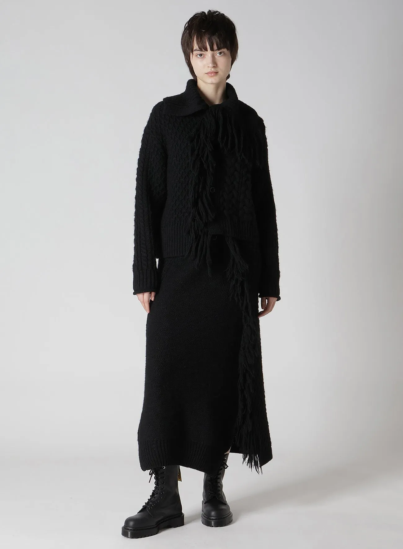 CABLE/FRINGE CARDIGAN