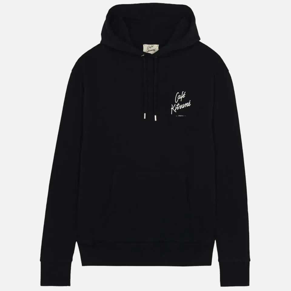 Café Kitsuné Logo-Print Cotton-Jersey Hoodie - S | Coggles