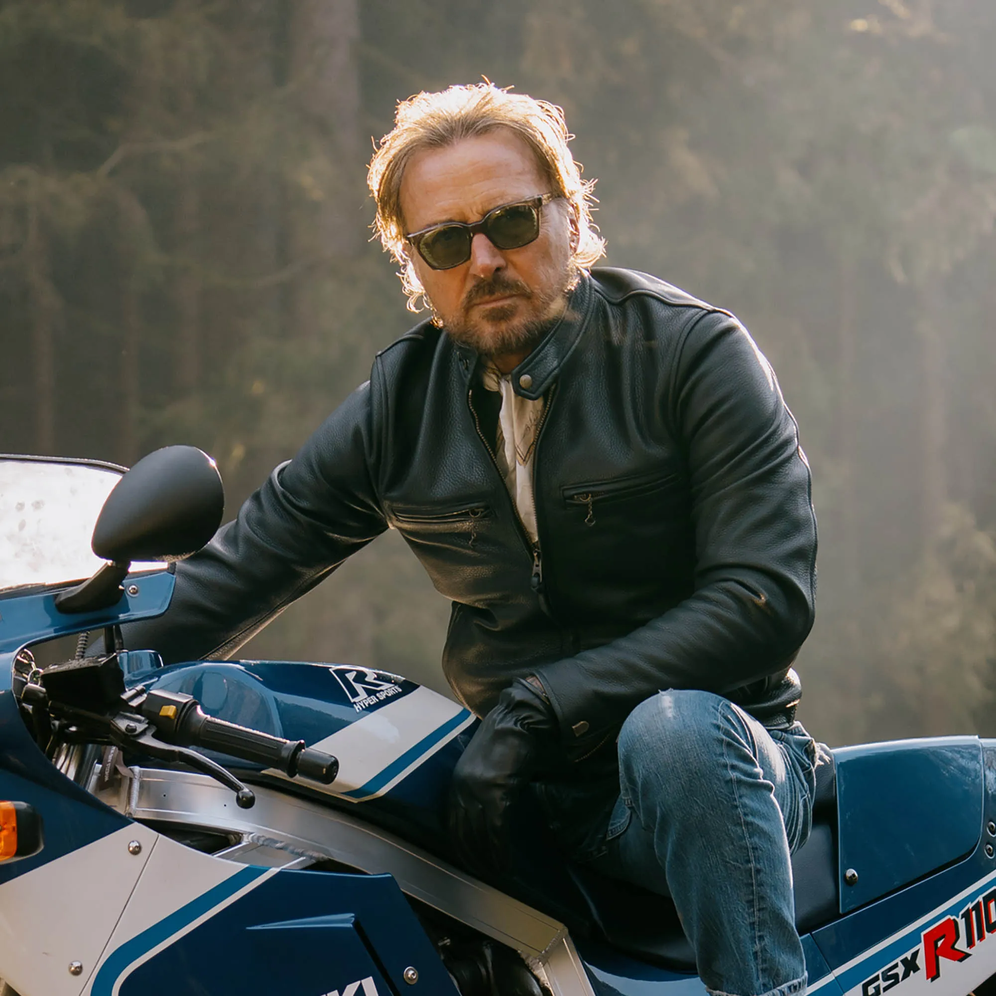 Café Racer J-100 Black Aniline Leather Jacket - Shangri-la Heritage
