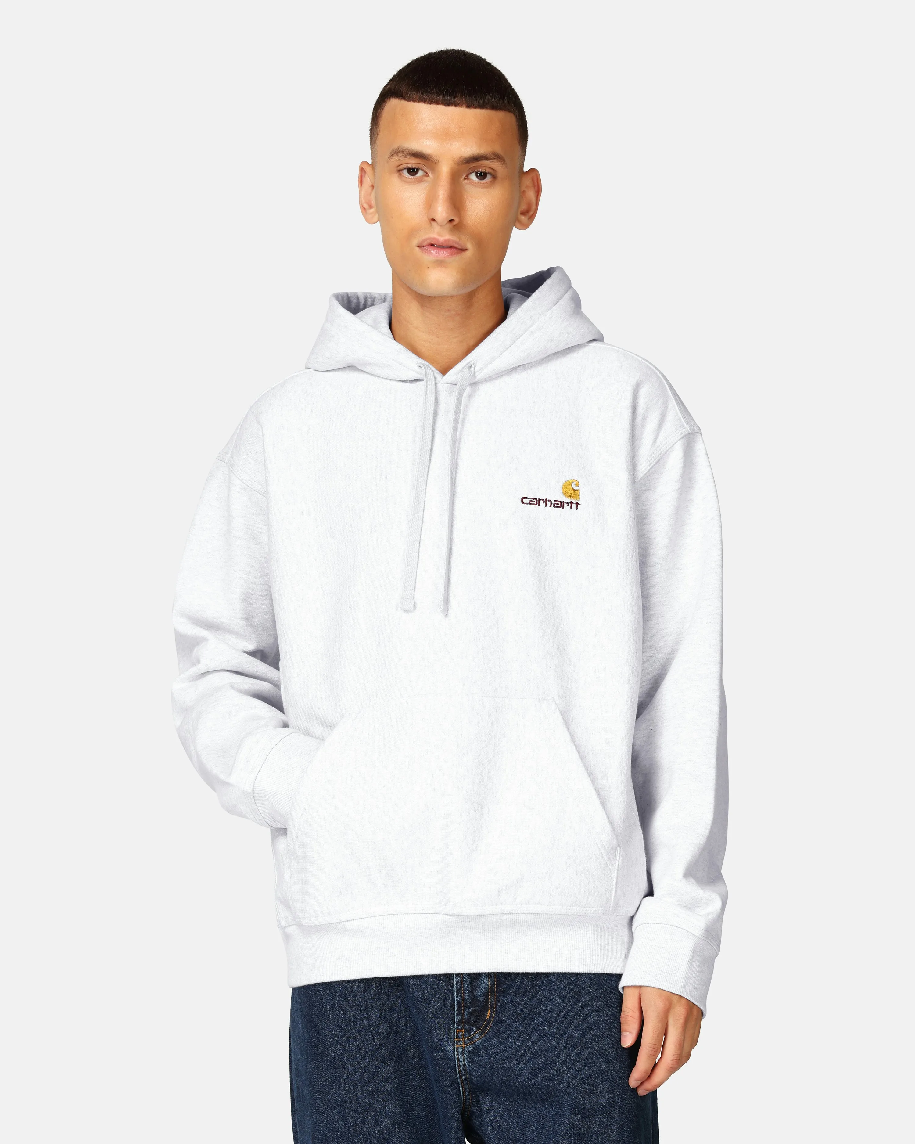 Carhartt American Script Hoodie Light grey | Women | Junkyard