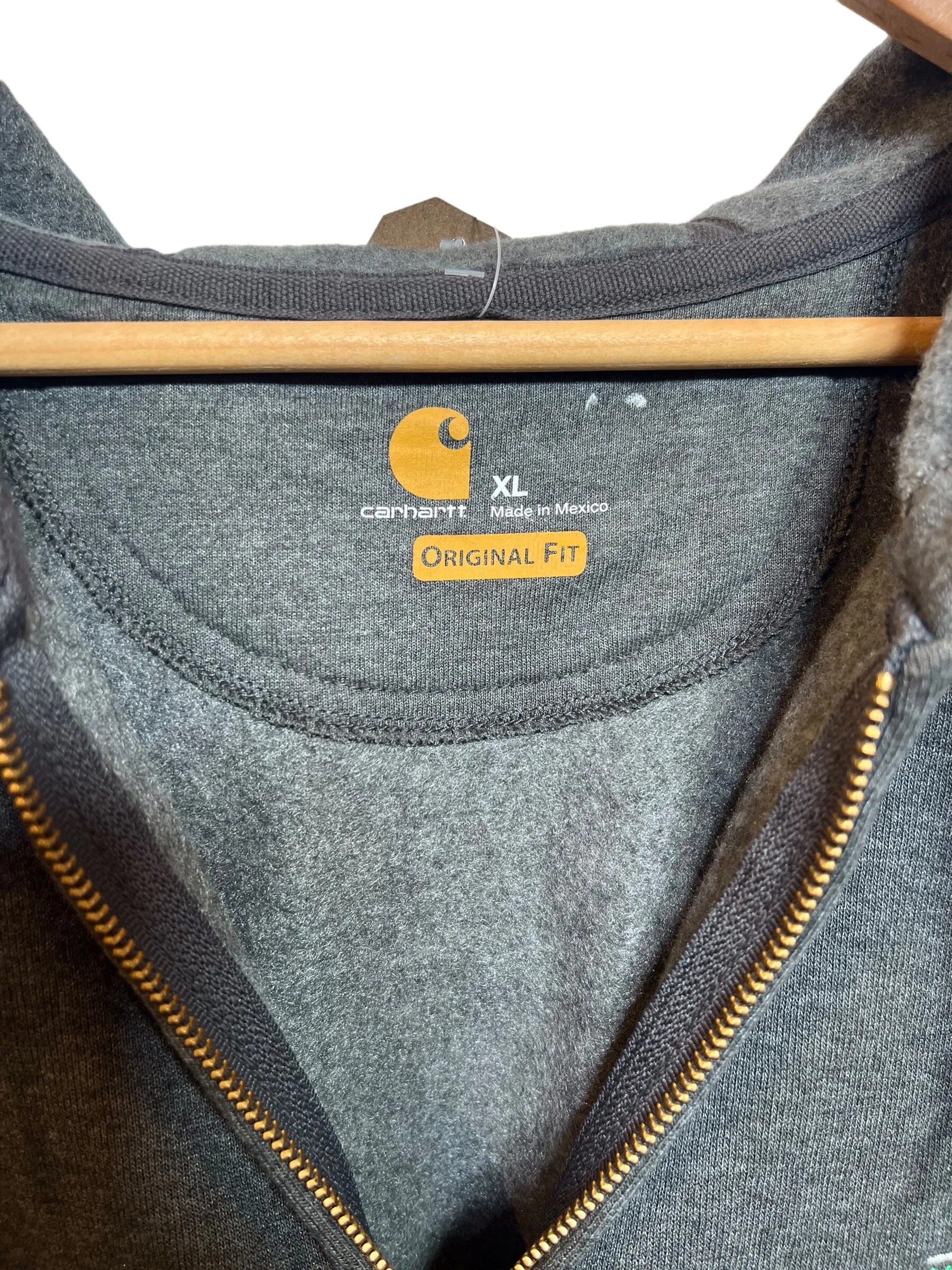 Carhartt Grey Zipped Hoodie (Size XL)