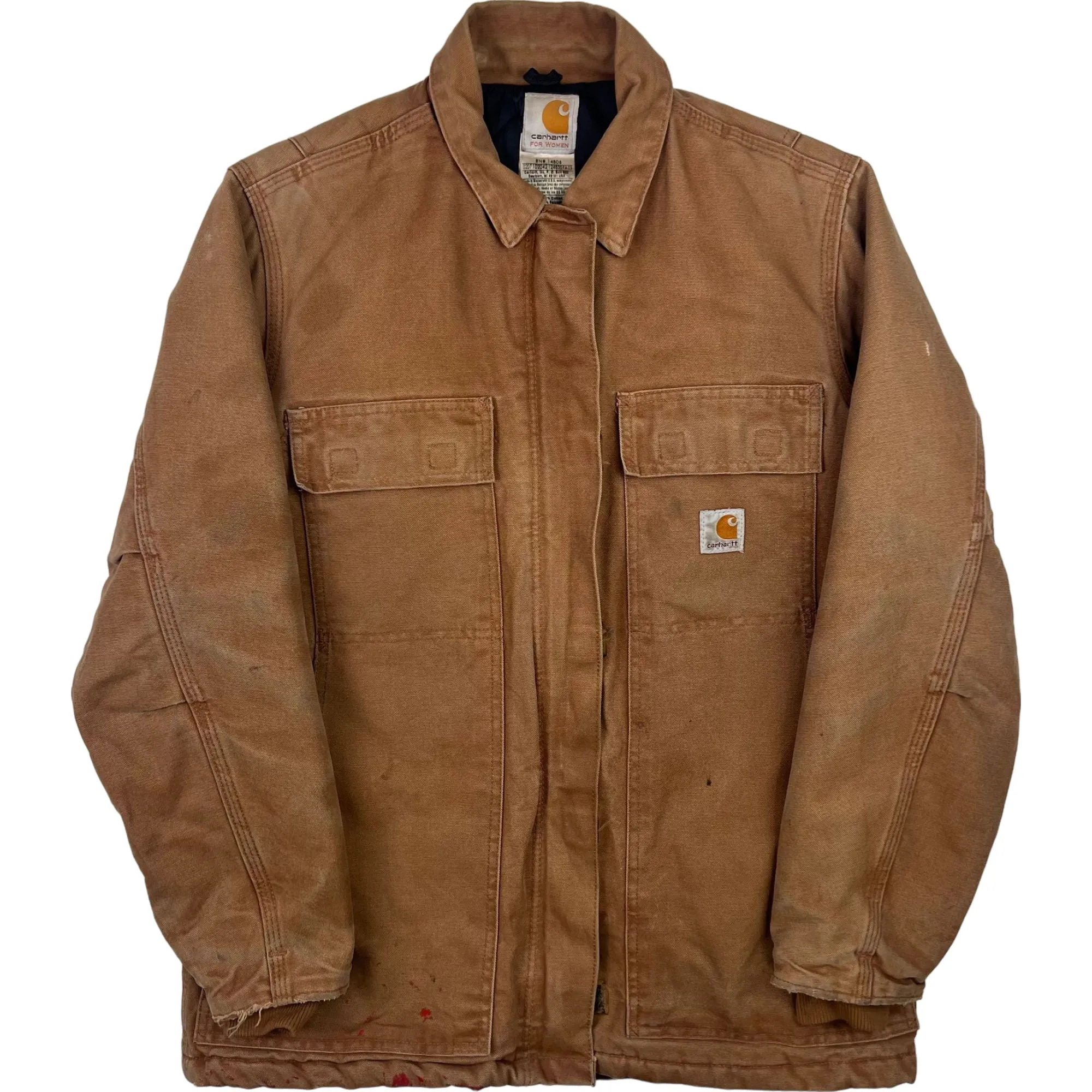 Carhartt Quilted Lined Artic Canvas Workwear Jacket Brown WC028 BRN