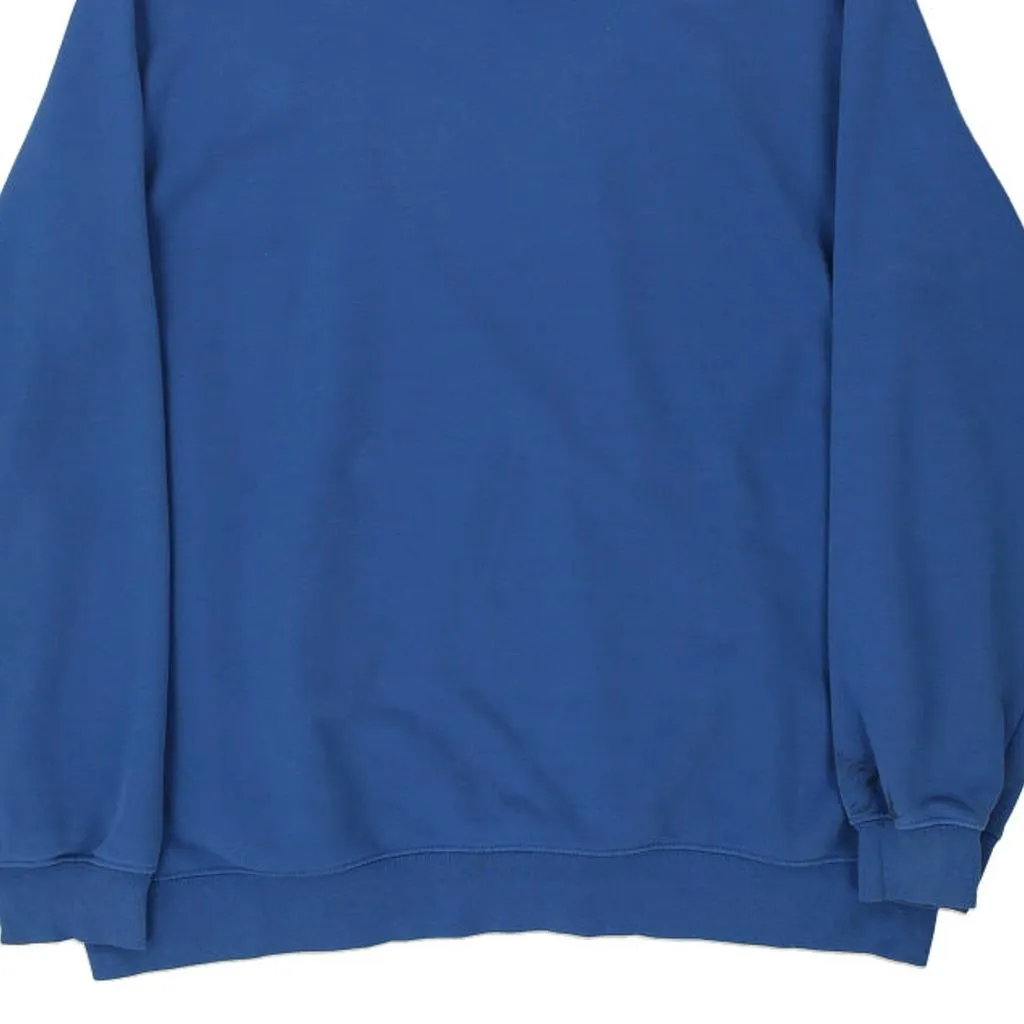 Carhartt Spellout Hoodie - XL Blue Cotton Blend