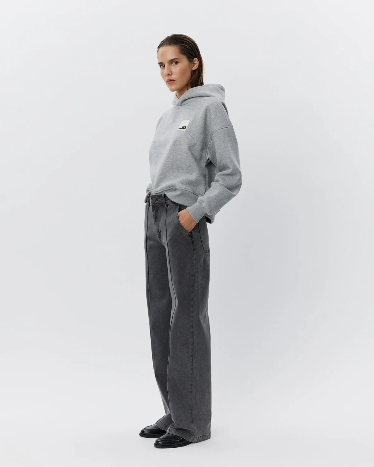 CARISW MID JEANS - Grey Denim