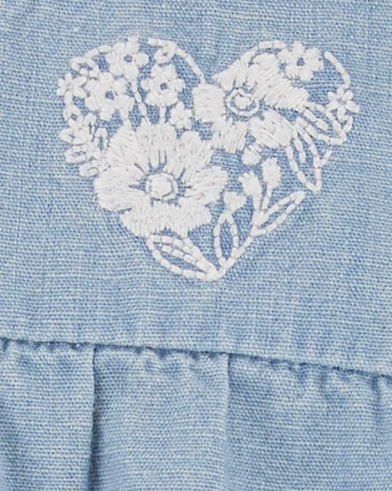 Carters Oshkosh Baby Chambray Flutter Romper