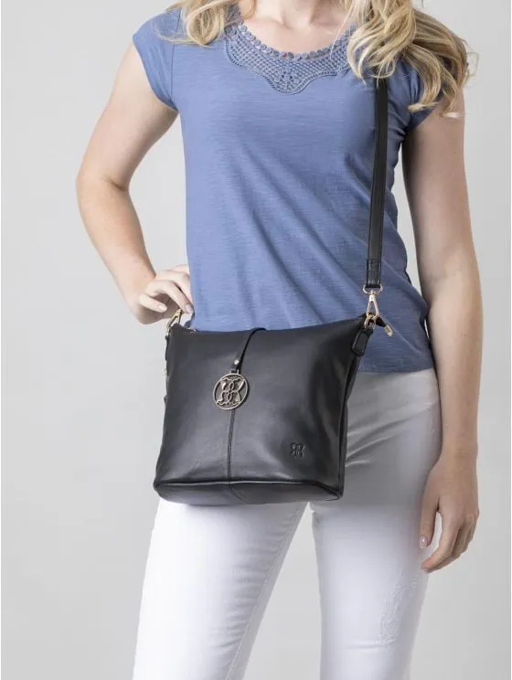 Cartmel Leather Cross Body Bag in Black
