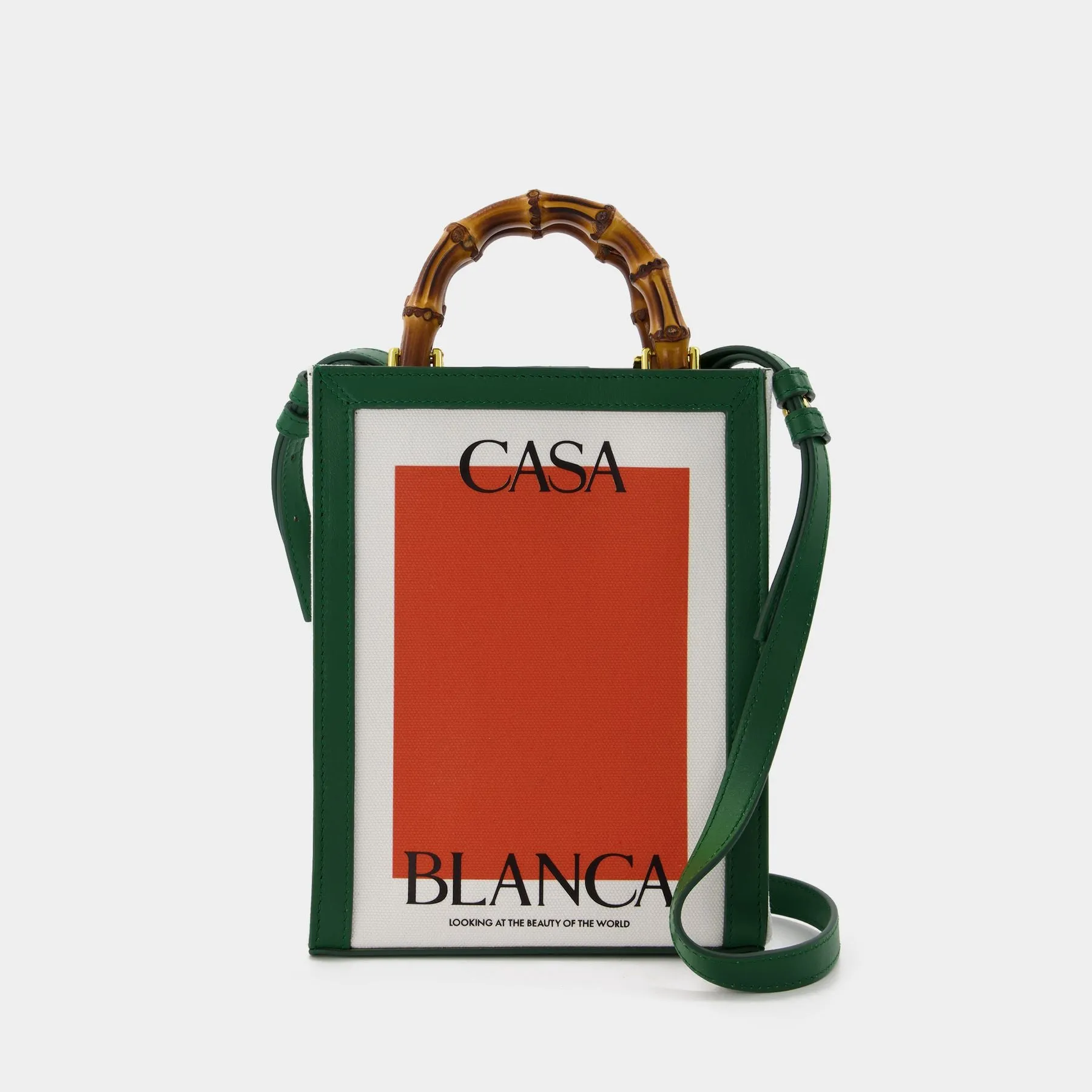 Casablanca  Tote Mini Casa Bag in Orange Leather