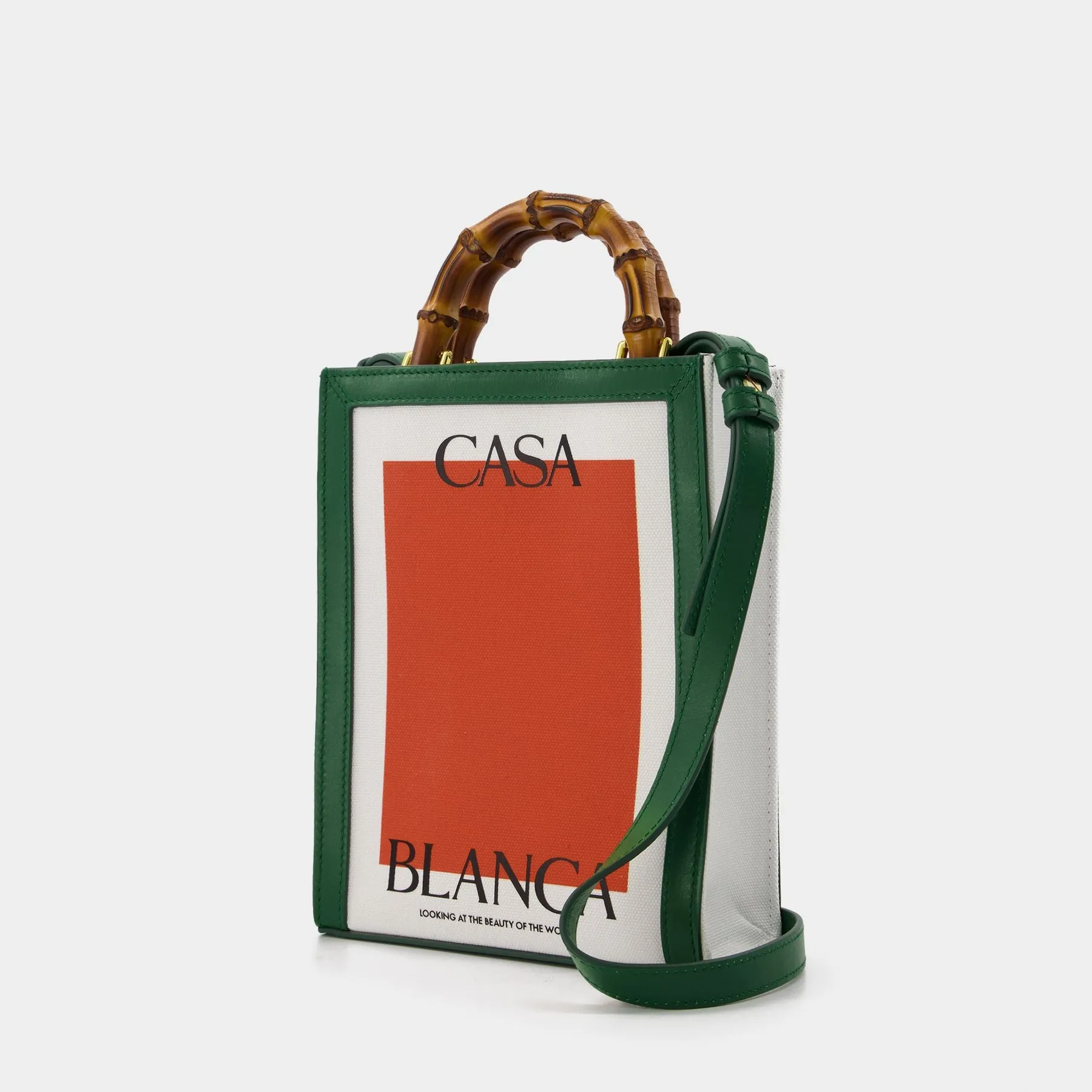 Casablanca  Tote Mini Casa Bag in Orange Leather