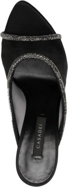 Casadei Mimì 100mm mesh mules Black