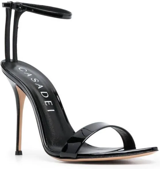 Casadei patent leather 115mm sandals Black