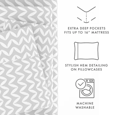 Casual Comfort™ Premium Ultra Soft Puffed Chevron Pattern Sheet Set