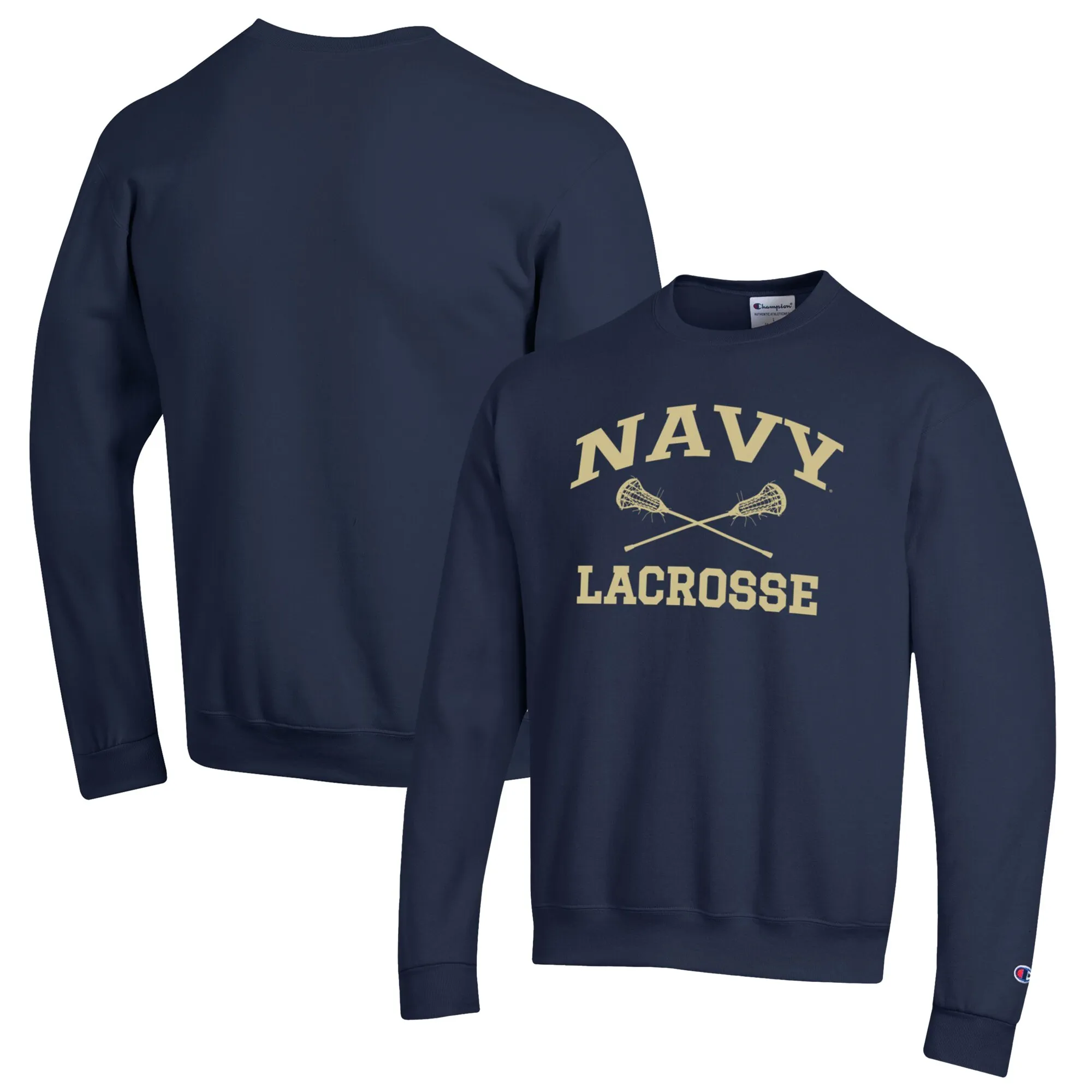 Champion Navy Midshipmen Navy Lacrosse Icon Powerblend Pullover Sweatshirt