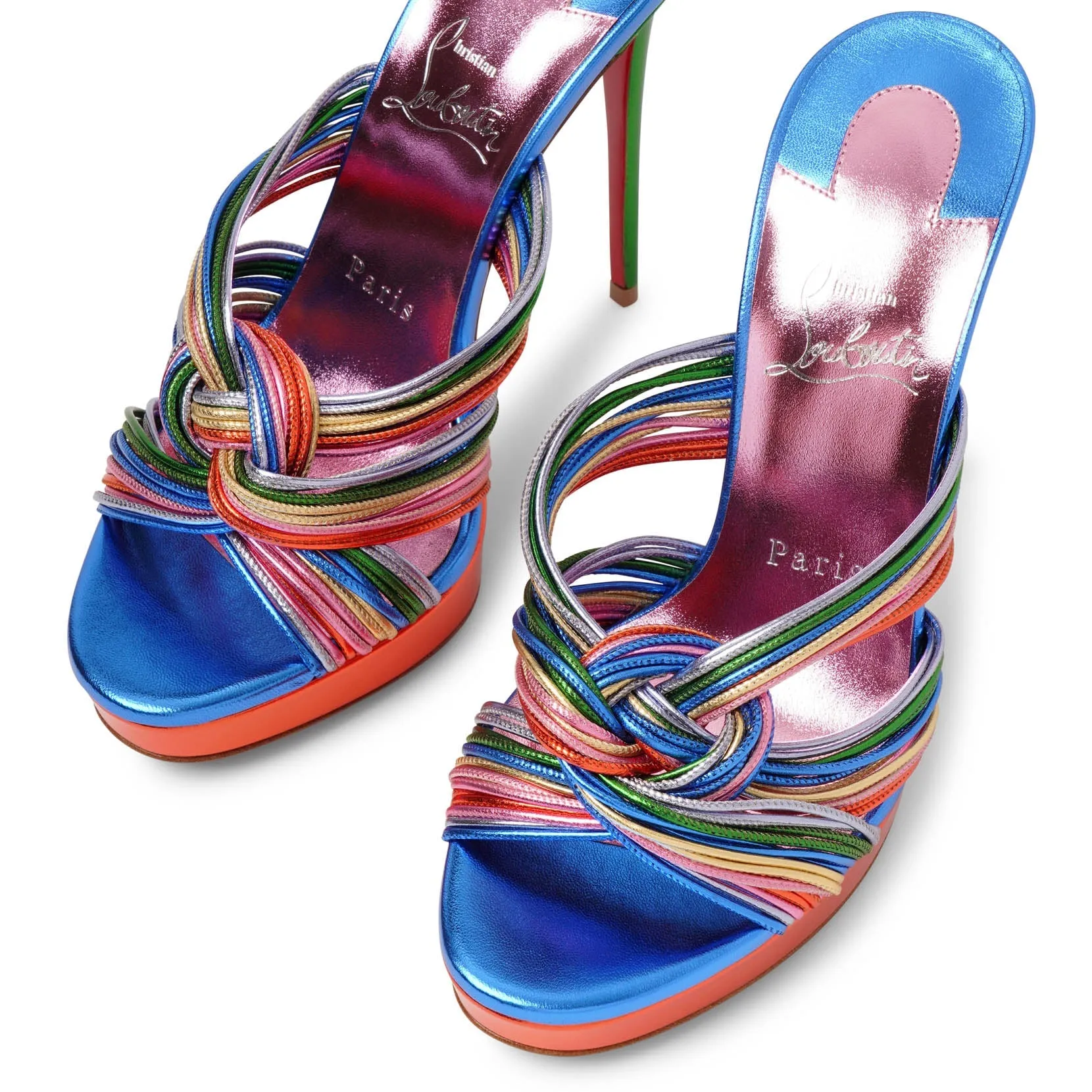 Christian Louboutin Multitaski alta confettis laminato mules