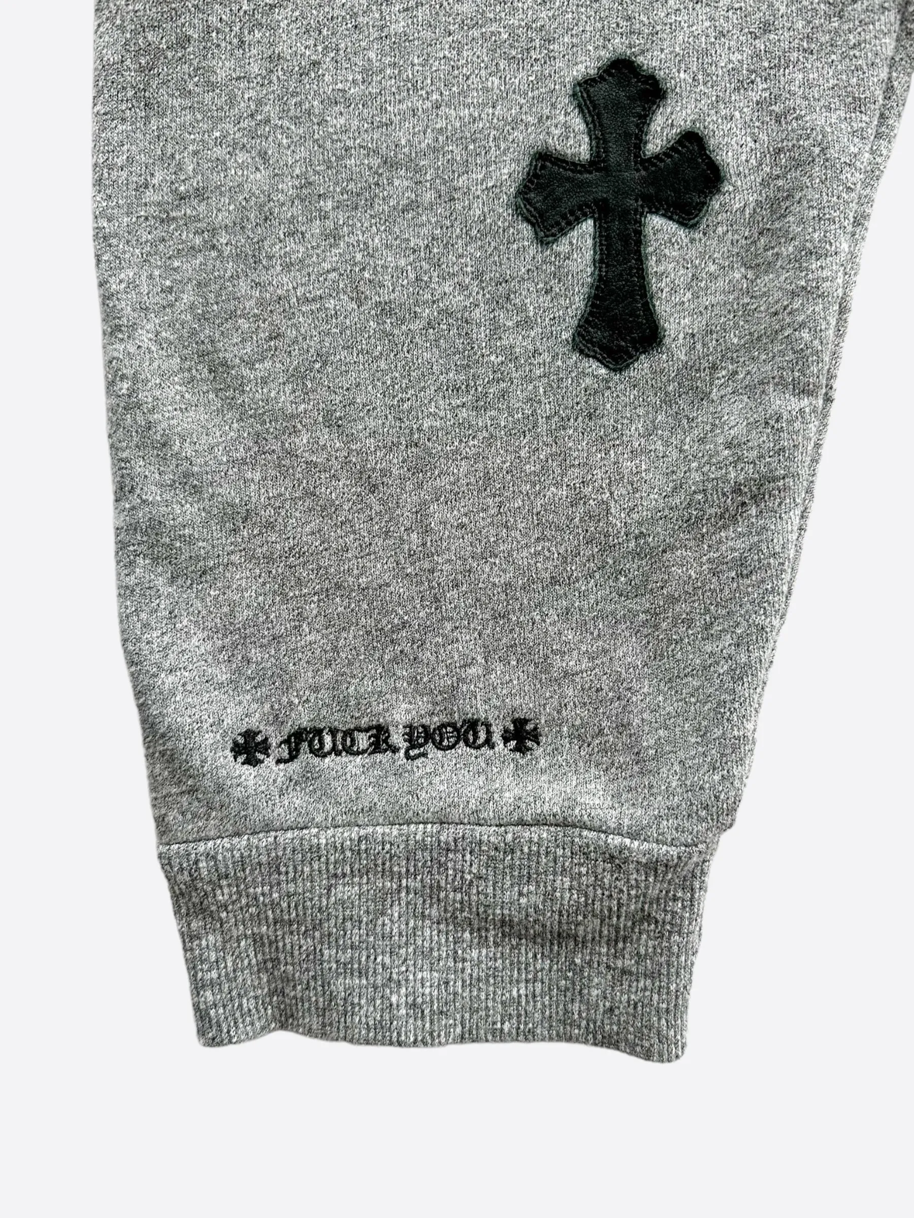 Chrome Hearts Grey & Black Cross Patch Hoodie