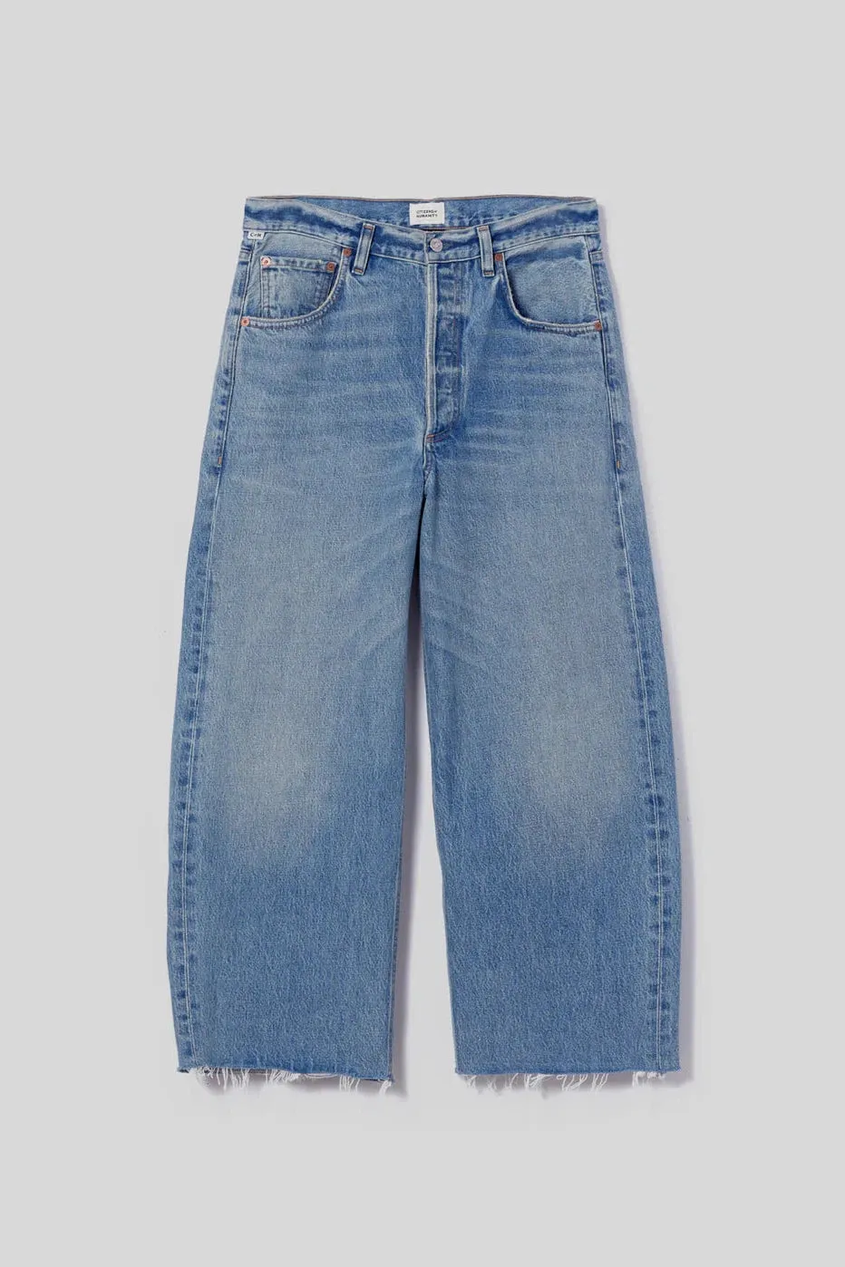 CITIZENS OF HUMANITY AYLA RAW HEM CROP JEANS IN SODAPOP