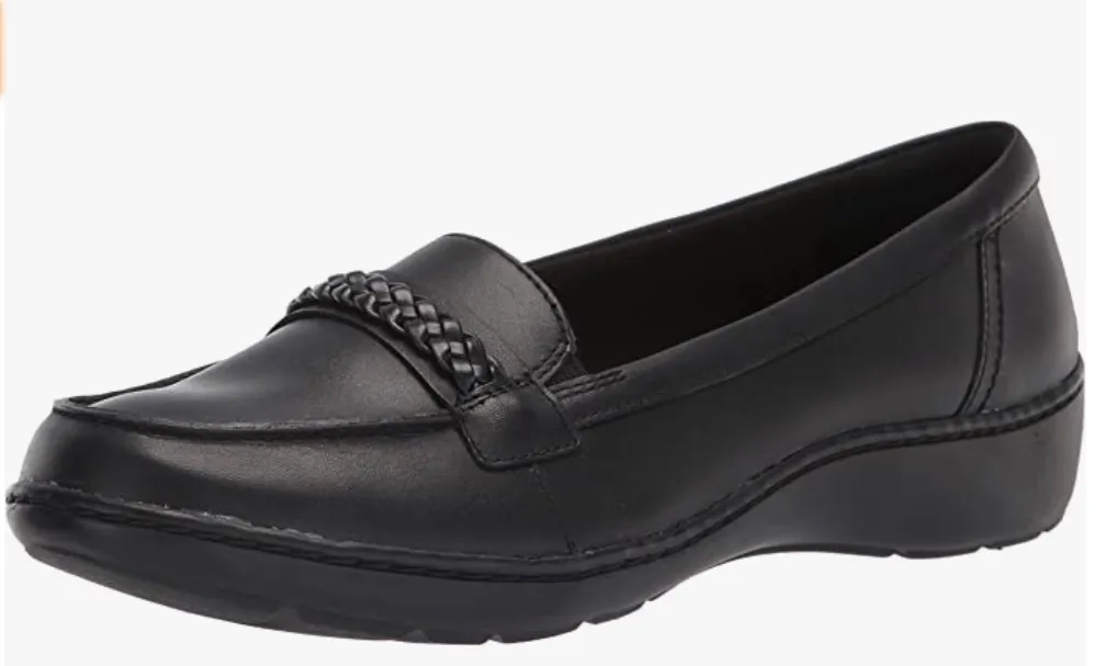 CLARKS CORA VIOLA BLACK LEATHER