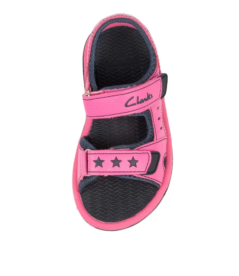 CLARKS Flip Tot Fuchsia-navy