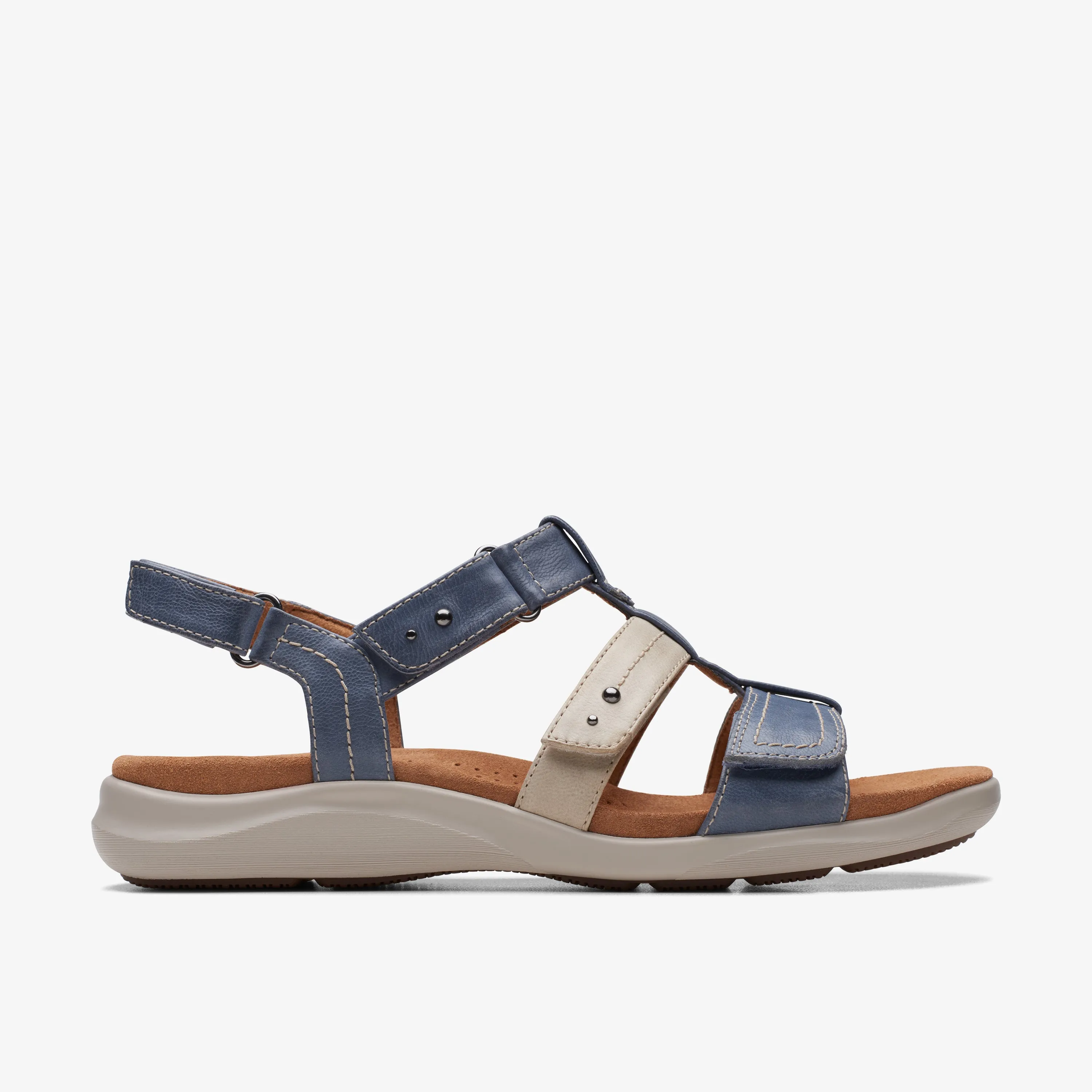 Clarks Kitly Step Leather Denim Combi