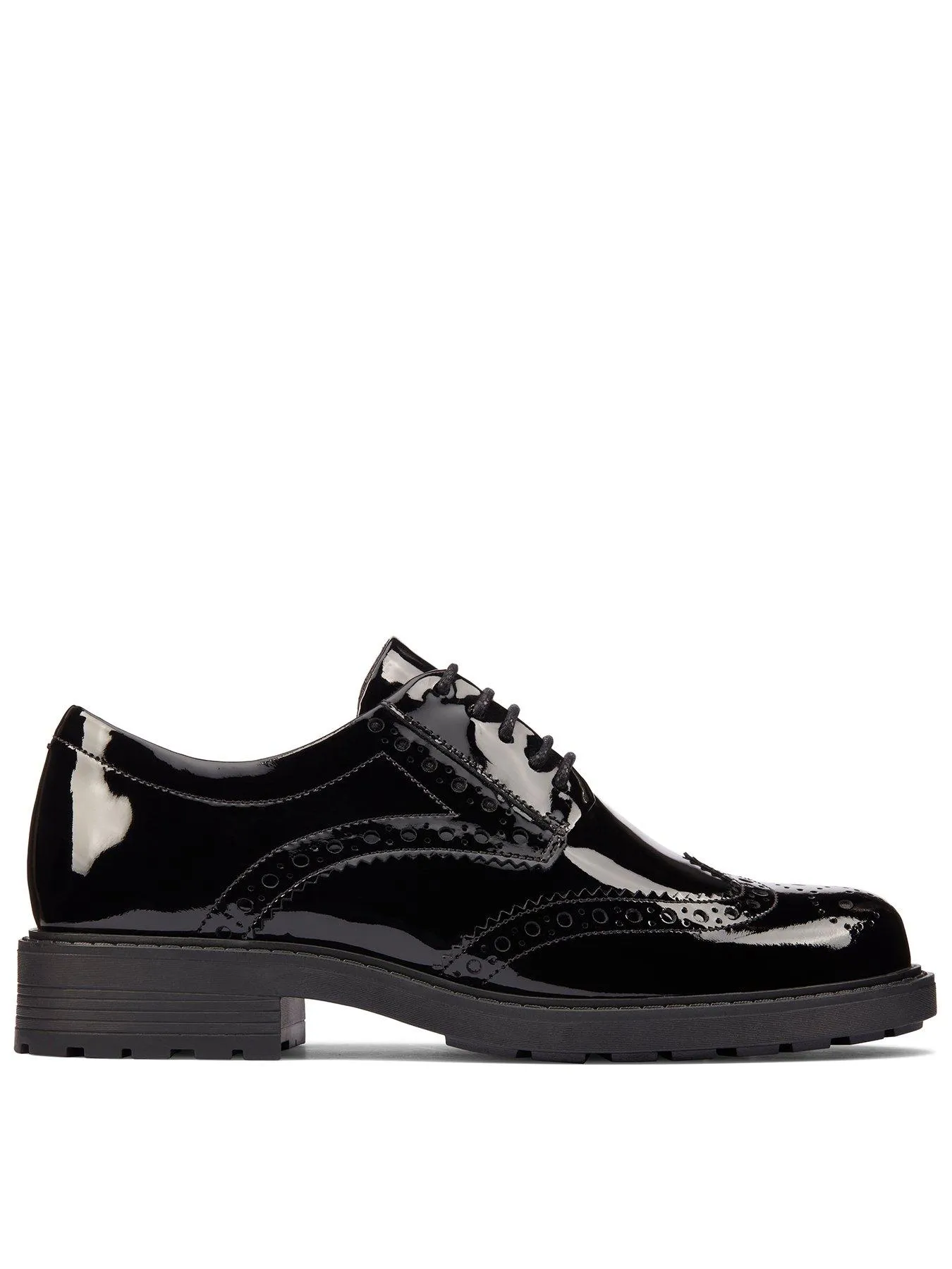 Clarks Orinoco2 Limit Wide Fit Brogue - Black Patent