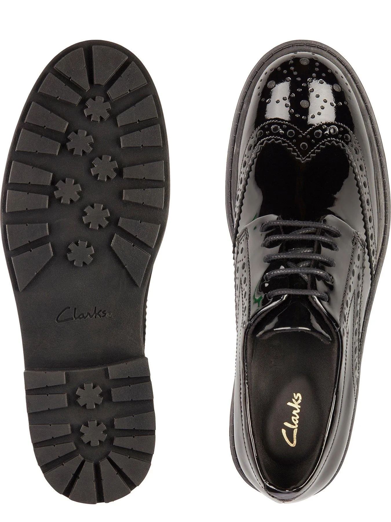 Clarks Orinoco2 Limit Wide Fit Brogue - Black Patent
