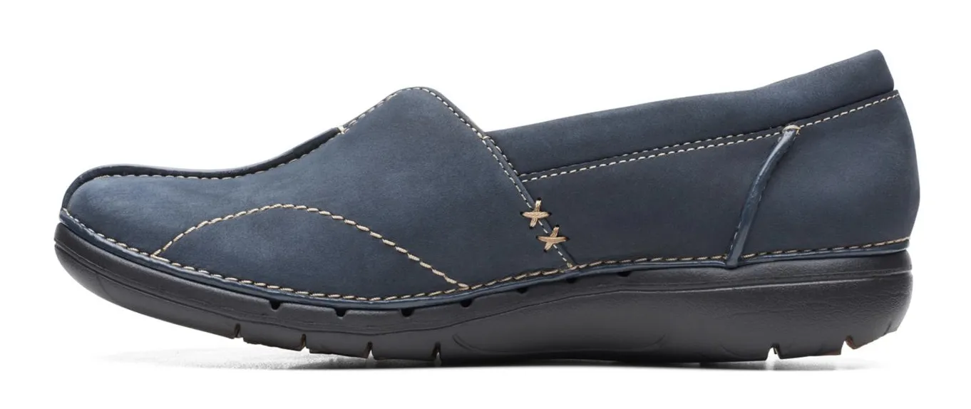 CLARKS UNLOOP STRIDE NAVY NUBUCK
