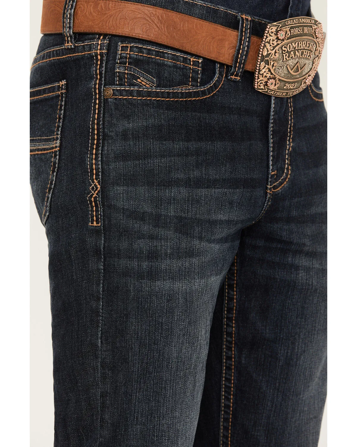 Cody James Men's Shadow Dark Wash Crinkled Slim Straight Stretch Denim Jeans