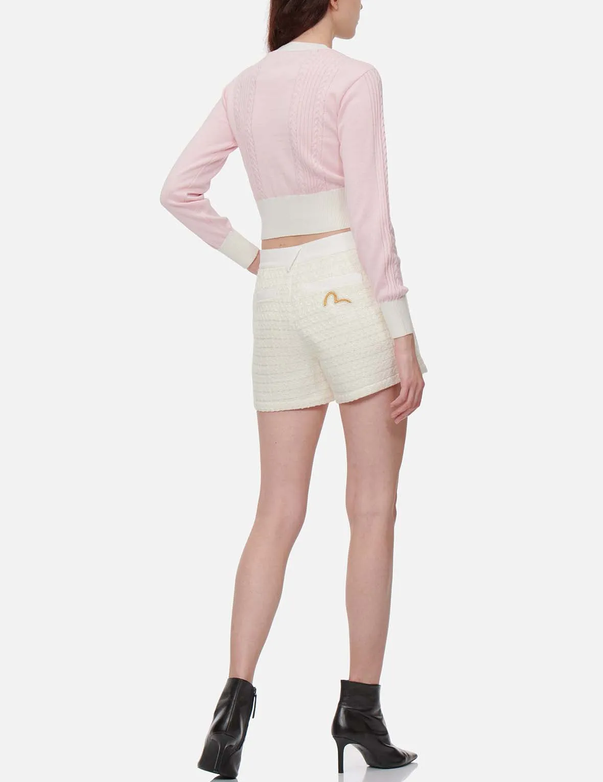 Color-blocking Cable Knitted Cardigan