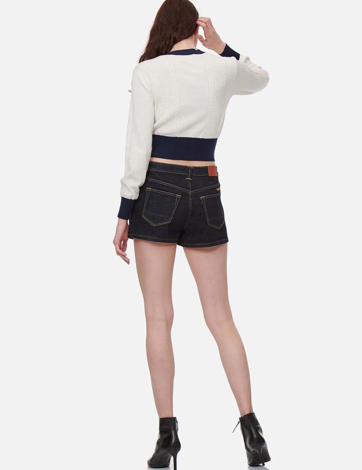 Color-blocking Cable Knitted Cardigan