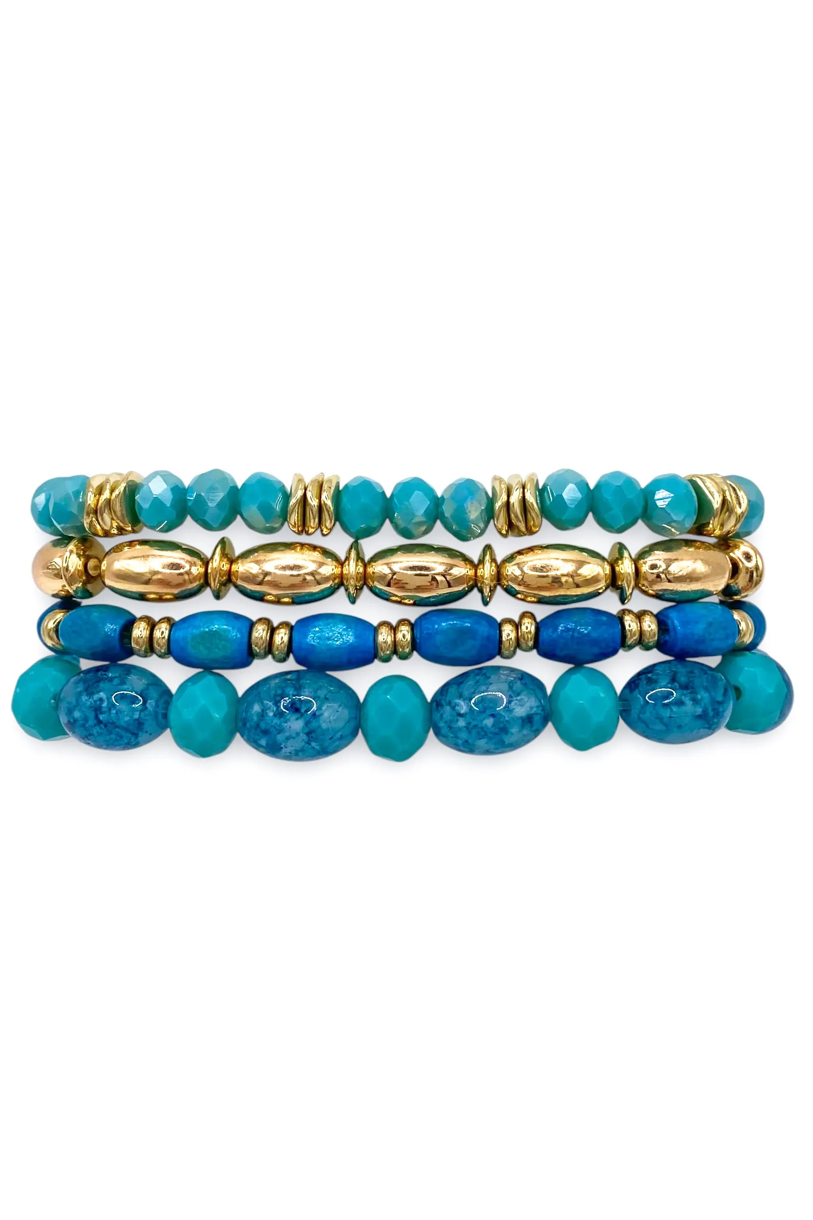 Coming In Clutch Bracelet Set - Turquoise