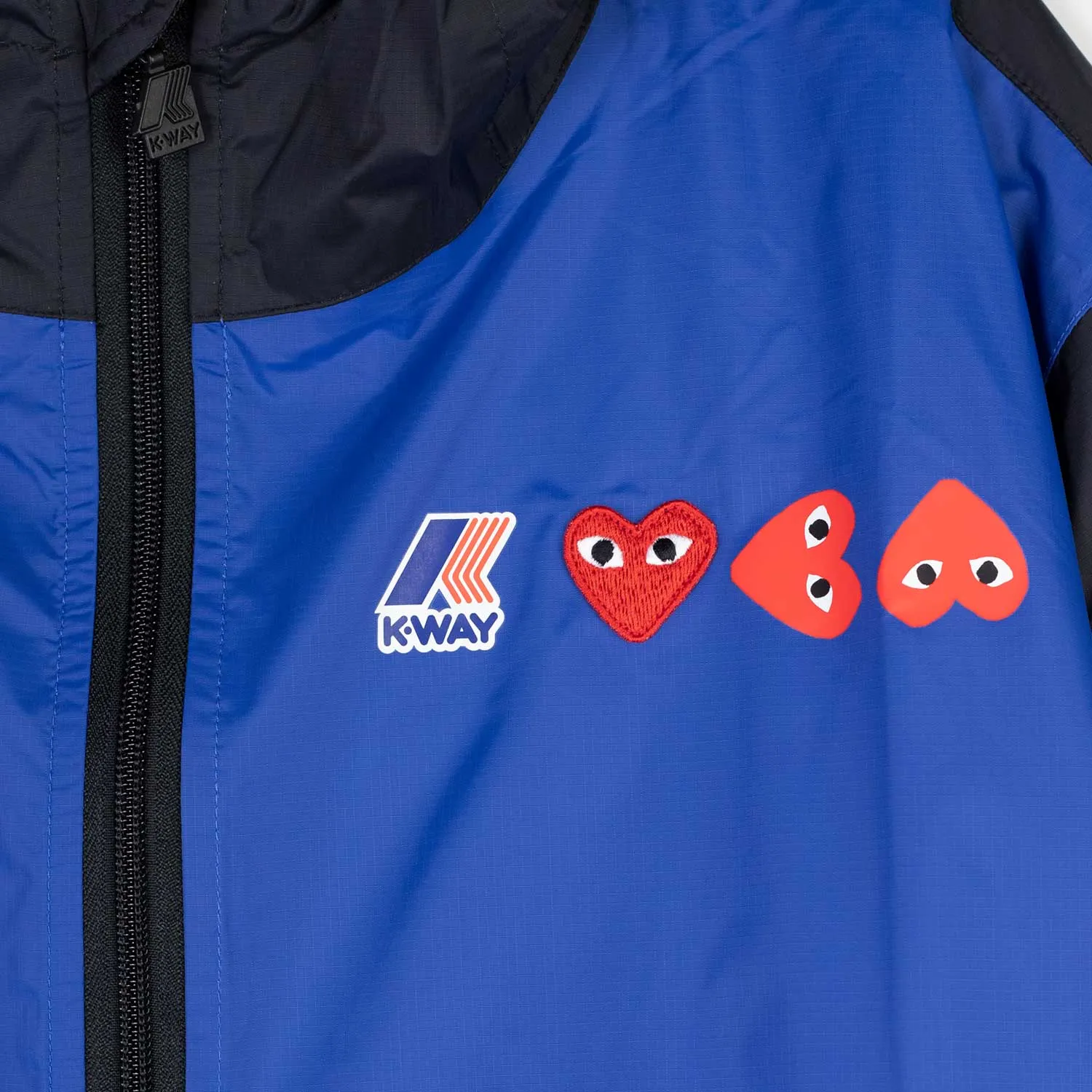 Comme des Garçons PLAY K-WAY HOODIE FULL ZIP, Blue/Black 