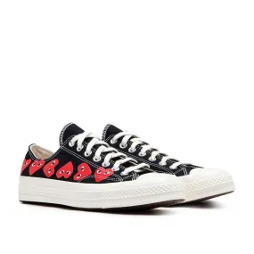 comme des garçons play x converse multi heart chuck taylor all star 70 low (black)