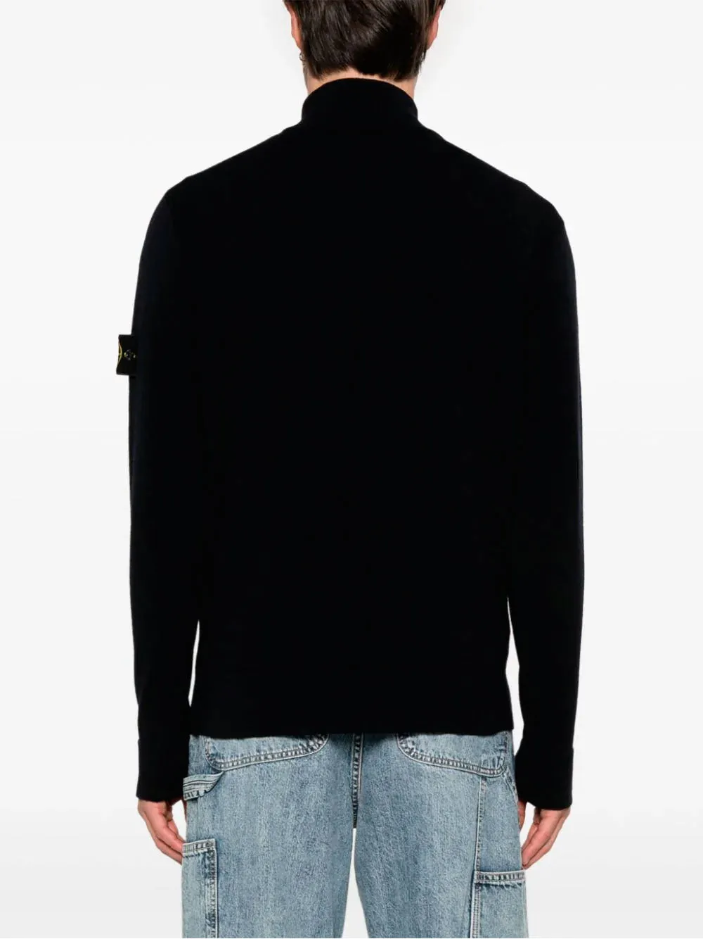 Compass-patch cardigan