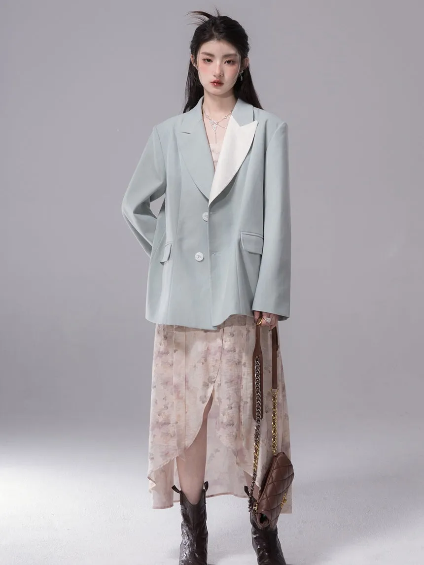 Contrast Fritillaria Color Loose Jacket